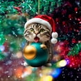 thumbnail image 1 of MORESEC XUld Home 2-Pack Christmas Tree Cats Pendant 2D Acrylic Hanging Decoration Funny Ornament Cute Feline Holiday Decor Birthday Gifts, 1 of 3