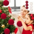 thumbnail image 1 of MORESEC XUld Home 3-Pack Pumpkin Flocking Ball Ornaments 15cm Christmas Tree Hanging Decor Props Holiday Gifts Red White Colors House Warming Gifts Home, 1 of 7