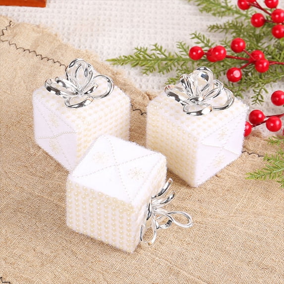 MORESEC XUld Home 3-Piece Christmas Balls Set Foam Material White Color for Tree Hanging and Festival Layout Christmas Ornaments