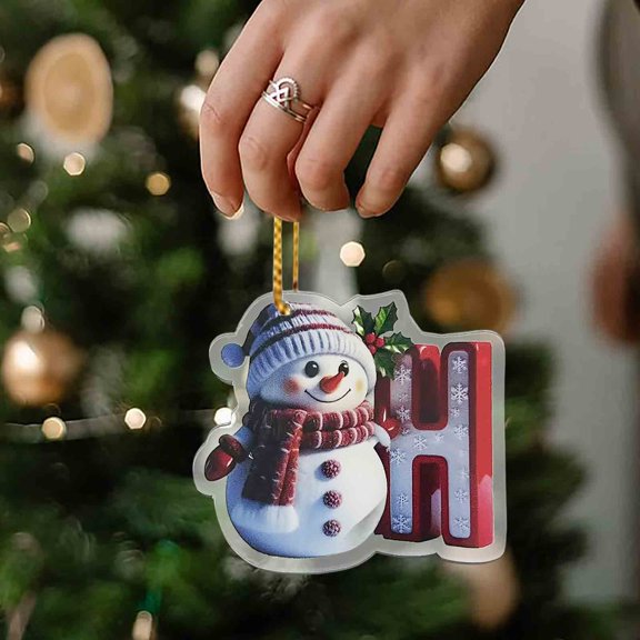 MORESEC XUld Home Christmas 2025 Letter Ornaments Acrylic Deer Pendant Personalized Baubles with Gold Cord for Tree and Home Decor Gifts