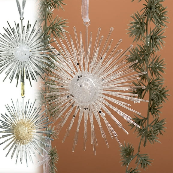 MORESEC XUld Home Christmas Acrylic Hanging Sun Decoration Gold White Shatterproof Tree Ornament for Window Wall Home Decor Room Decor