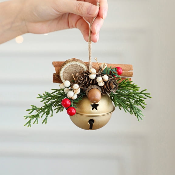 MORESEC XUld Home Christmas Bells Pinecone Design Metal Material Red Gold White for Tree Room Hanging Decoration Gifts