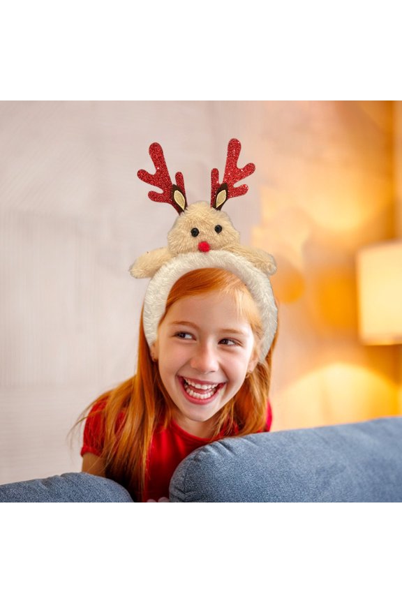 XUld Home Christmas Hair Bands for Kids Antler Hair Clips Red Green Hair Accessories Holiday Party Dress Up Headbands Celebrations Home Decor