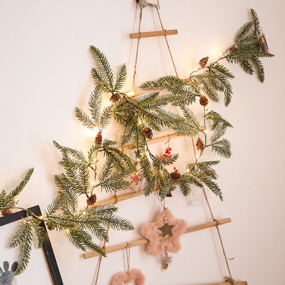 MORESEC XUld Home Christmas Pinecone Light String 1.75m Battery Operated LED Decorative Garland for Tree Party Gifts