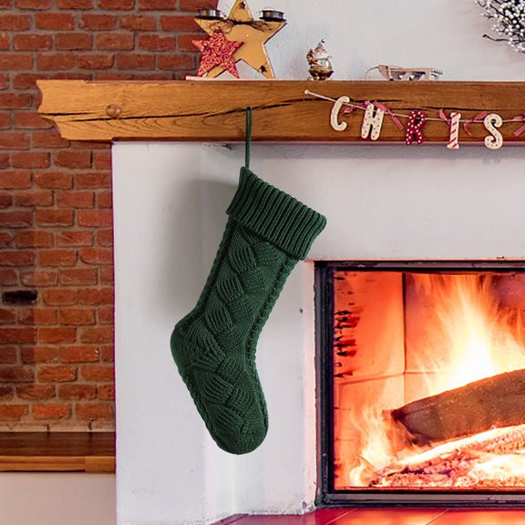MORESEC XUld Home Knitted Christmas Socks Wool Gift Bag Candy Decoration Large Hanging Stocking 21x46cm Room Decor
