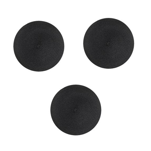 MORESEC under $5 Small Placemat Set18cm Round Woven Table Placemat Set of 3, Waterproof Oil-Proof Dining Mats for Household Use
