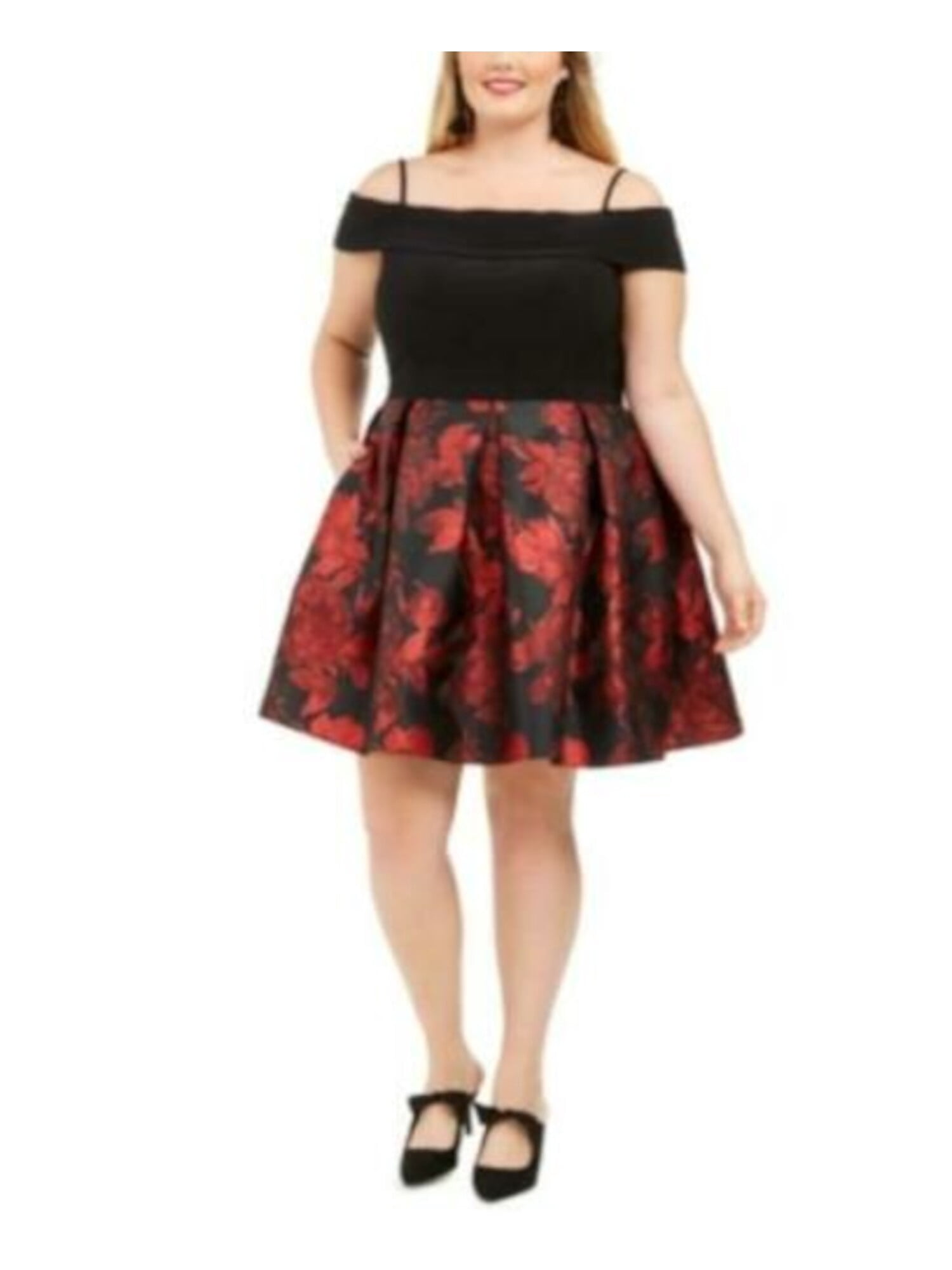 MORGAN & CO Womens Red Sleeveless Cocktail Dress Plus 24W - Walmart.com