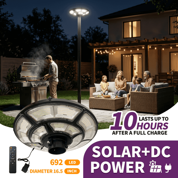 MORGLAD Solar Lamp Post Light Outdoor, 2800LM LED Post Top Head Replacement, Dusk to Dawn Motion Sensor Street Lamp with DC Charging, Fits 3" Pole, Black (Head Only)