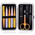 thumbnail image 1 of MORGLES 9Pcs Tweezers & Nail Clipper Set - Stainless Steel Kit with Scissors, File & Leather Case, for Facial Hair, Ingrown Hair, Manicure - Gift for Women Men, 1 of 7