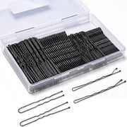 MORGLES Bobby Pins Black U Shaped Hair Pins for Ballet Buns Women Girls with Storage Box, 2.4IN & 2IN