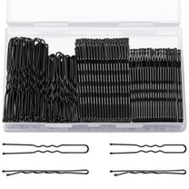 MORGLES Bobby Pins Brown U Shaped Hair Pins for Ballet Buns Women Girls with Storage Box, 2.4in & 2in