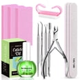 thumbnail image 1 of MORGLES Cuticle Remover Kit, 100/180 Nail File and Nail Buffer Blocks, 1 Pcs Aloe Cuticle Oil and Professional Pedicure Manicure Tools, Nipper Cutter for Fingernails and Toenails, 1 of 5