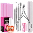 thumbnail image 1 of MORGLES Cuticle Remover Kit, 100/180 Nail File and Nail Buffer Blocks, 1 Pcs Rose Cuticle Oil and Professional Pedicure Manicure Tools, Nipper Cutter for Fingernails and Toenails, 1 of 8