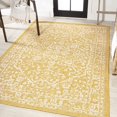 thumbnail image 1 of MORI SMB104G-8 Malta Bohemian Medallion Textured Weave Indoor Outdoor Area Rug, Coastal Traditional Transitional Easy Cleaning,Bedroom,Kitchen,Backyard,Patio,Non Shedding, 8 X 10, Yellow/Cream, 1 of 6