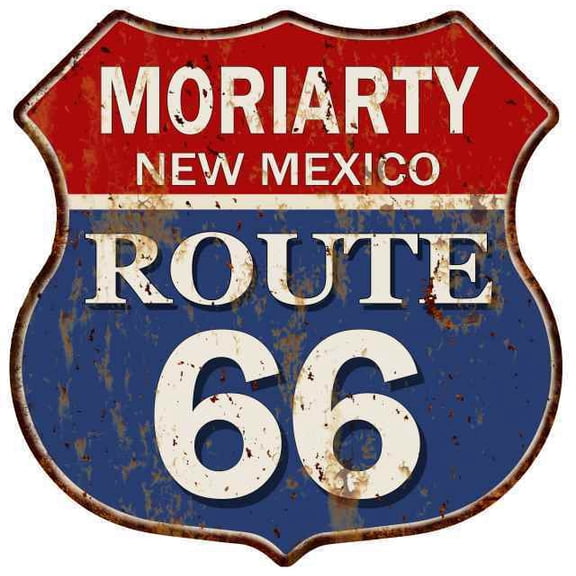 MORIARTY, NEW MEXICO Route 66 Shield Metal Sign Man Cave Garage Size: 12"x 12"