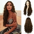 thumbnail image 1 of MORICA Brown Wigs for Women Long Wavy Brown Wig Natural Wave Dark Brown Wig Middle Part Hair Replacement Wigs Cosplay Brown Wig Daily Party Wigs, 1 of 7