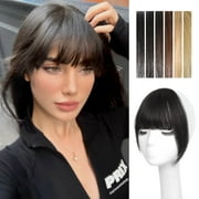 MORICA Clip in Bangs for Women Human Hair Bangs Clip in Hair Extensions Wispy Bangs Ash Blonde Bangs