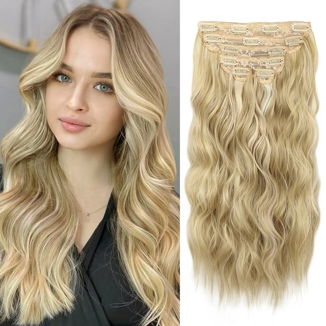 MORICA Clip in Hair Extension 20 Inch 6PCS Natural Long Wavy Curly
