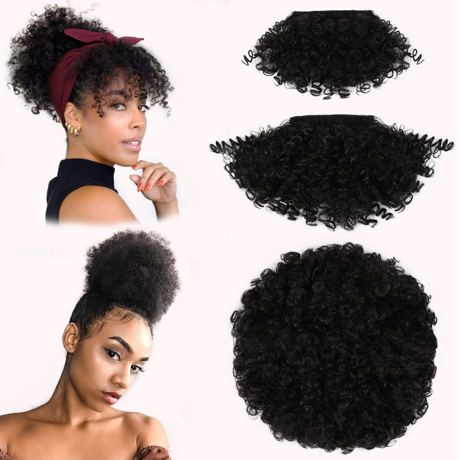 Kinky Curly Clip In Hair Extensions Real Human Hair Women - Temu