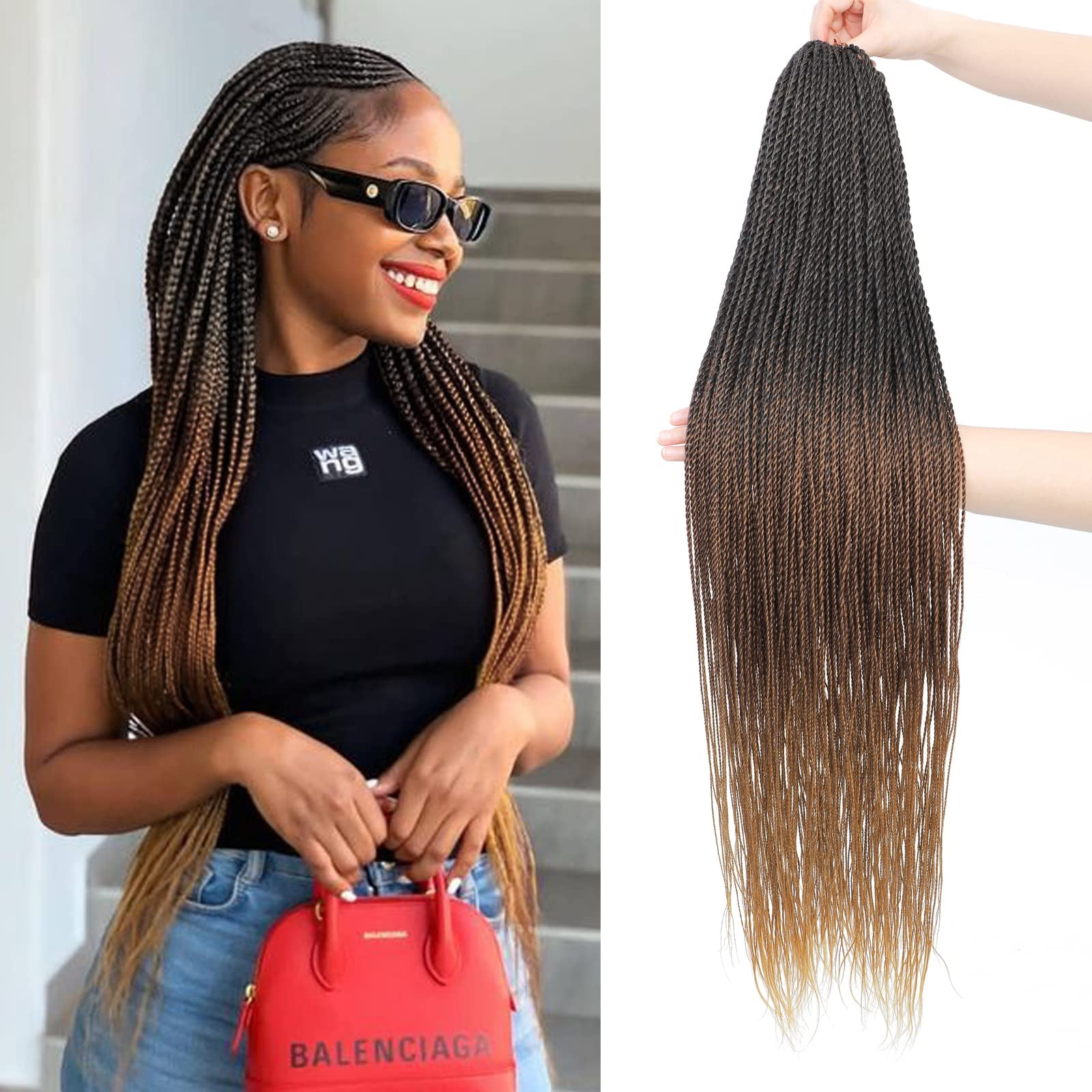 10 Inches Synthetic Crochet Hair Senegalese Twist Hair Crochet for