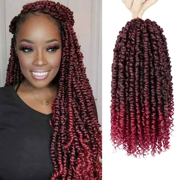 350 Red Spring Twist Hair Crochet Kinky Twist Braids Bulk 8 12
