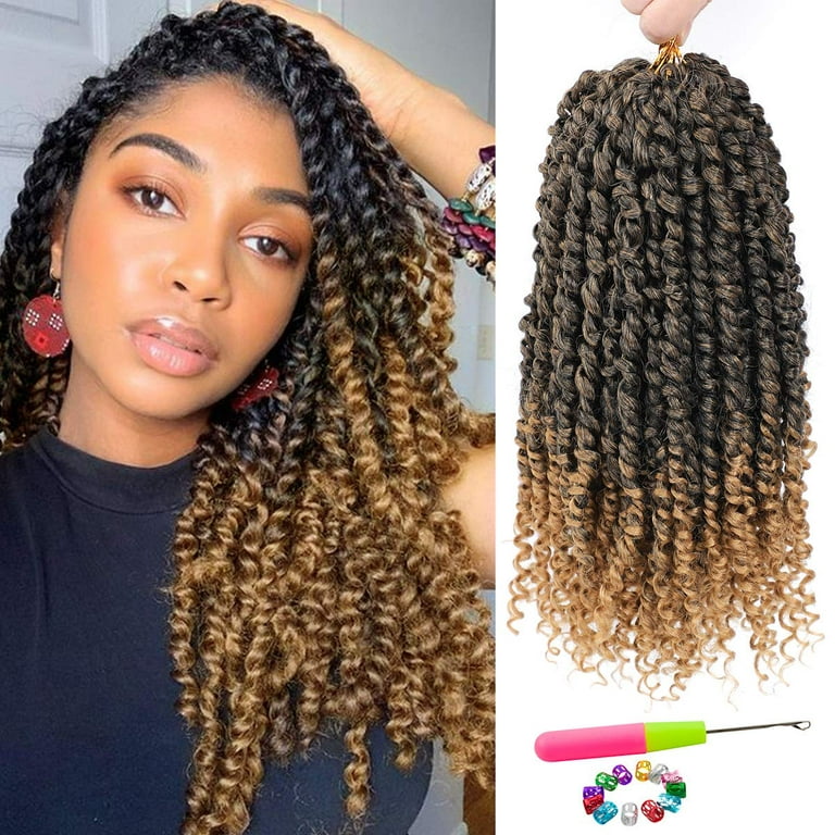 MORICA Passion Twist Hair 8 Packs 14 Inch Passion Twist Crochet Hair For  Women, Crochet Pretwisted Curly Hair Passion Twists Synthetic Braiding Hair  Extensions (14 Inch, T27/613) 