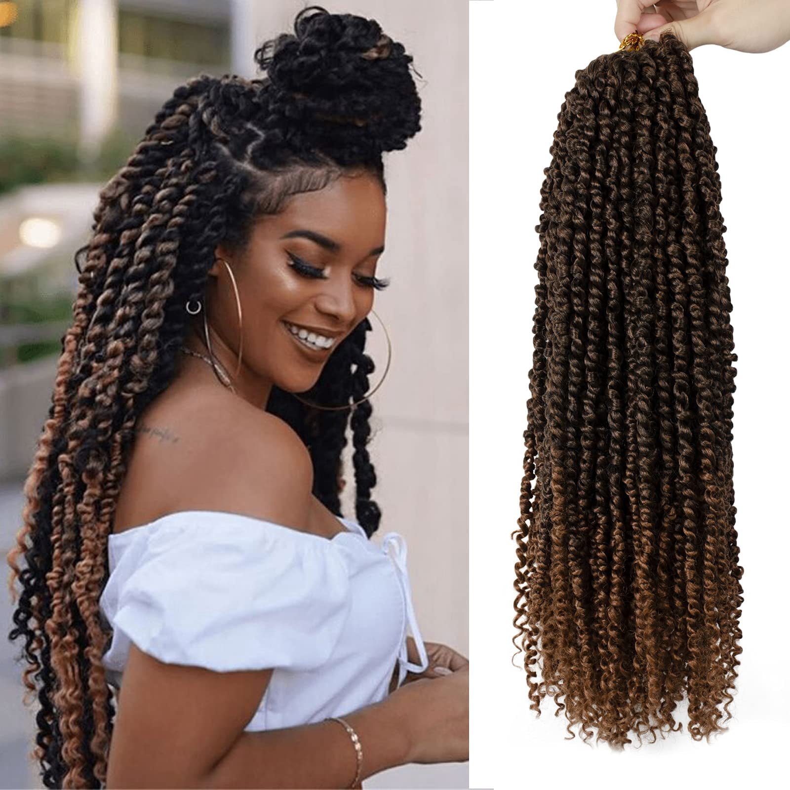 MORICA Passion Twist Hair 8 Packs 18 Inch Passion Twist Crochet