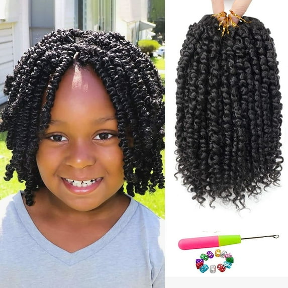 MORICA Passion Twist Hair 8 Packs 6 Inch Passion Twist Crochet Hair For Black Women, Crochet Pretwisted Curly Hair Passion Twists Synthetic Braiding Hair Extensions(6 Inch 8 Packs, 1B)