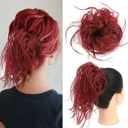 MORICA Tousled Updo Messy Bun Hair Piece Extension with Elastic Rubber Band Synthetic Scrunchies Ponytail for Women