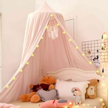 MORIMA Soft Bed Canopy for Girls Princess Hanging Dome Tent with Hook and Sticker Decorative Mosquito Net Bed Curtain Bedding