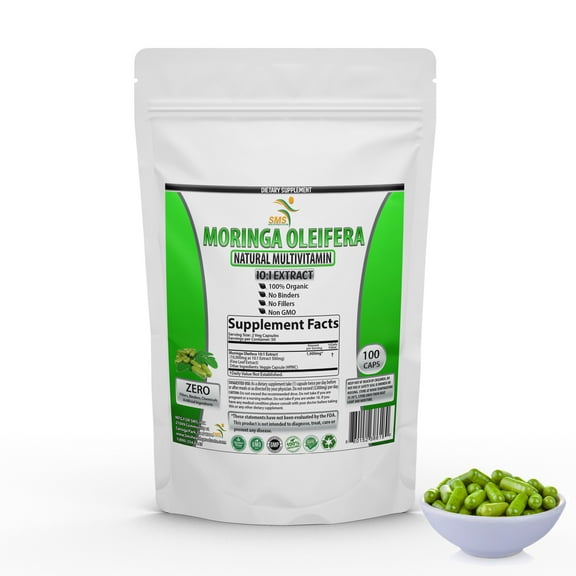 MORINGA OLEIFERA 100 CAPSULES ORGANIC MULTIVITAMIN 10,000MG HIGH POTENCY