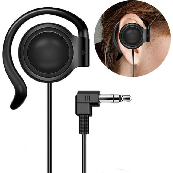EXMAX 3.5mm Single Left Side Earphone Earbud Over Ear Headphone for EXD-101 ATG-100T EX-200N EX-100 Wireless Tour Guide Receiver Touring Groups Audience Radio Podcast Laptop MP3 (Left Side)