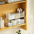 thumbnail image 1 of 2-Tier Medicine Cabinet Shelves Organizer, Makeup Storage Holder Compartments, Shelf Trays for Bathroom Cabinet Wall, Counter, Vanity, Kitchen - Clear, 1 of 6
