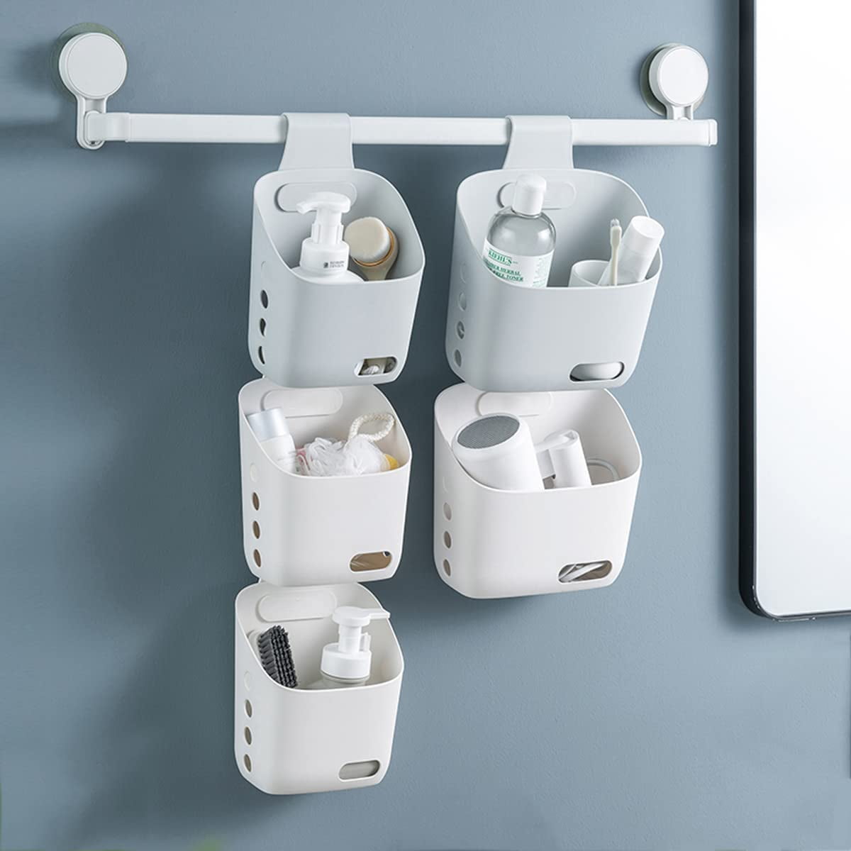 MORNITE 3 Pcs Hanging Shower Basket Caddy, Portable Walll Storage ...