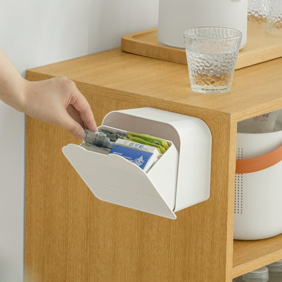 MORNITE Bathroom Canisters Organizer Storage Box Container Feminine Day Night Pad Cotton Qtip Makeup Holder,White