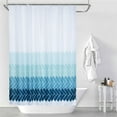 thumbnail image 1 of MORNITE Stall Fabric Shower Curtains Bathroom, Waterproof Washable Polyester Set 6 Hooks Rings,Teal Light Blue Ombre White, Narrow Size 36" W x 72" L Inch, 1 of 8