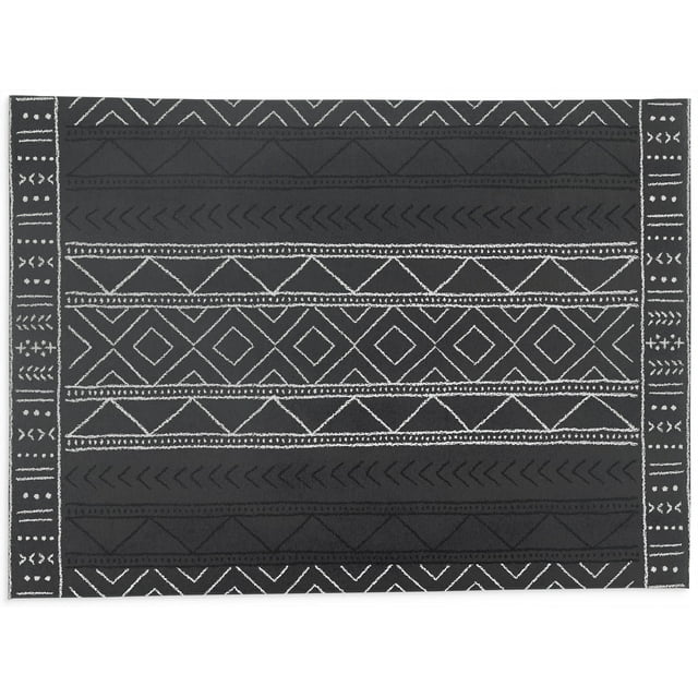 MOROCCAN GEO CHARCOAL Indoor Floor Mat By Kavka Designs