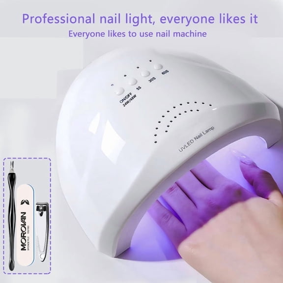 MOROVAN Essential Items For Manicure: 1 Piece LED Nail Light--Ultraviolet Lamp Tube For Nail Polish, Ultraviolet Drying Device With 4 Timers And Automatic Sensor LCD Display.