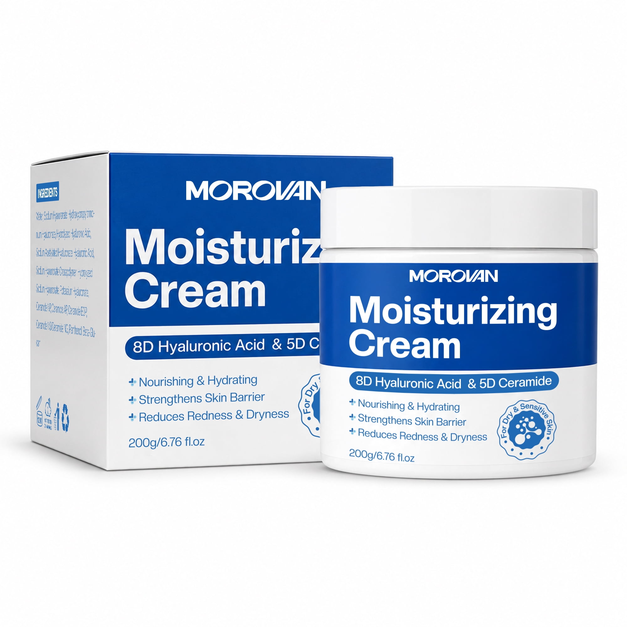 Morovan Moisturizing Cream 8D Hyaluronic Acid 5D Ceramide Face and