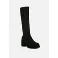 thumbnail image 1 of MORPIN Black Stretch Suede Calf Boots, 1 of 6