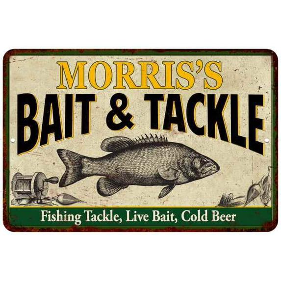 MORRIS'S Bait & Tackle Metal Sign 8 x 12 Matte Finish Metal 108120016281