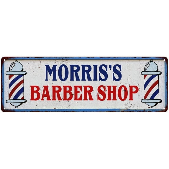 MORRIS'S Barber Shop Hair Salon Metal Sign Retro 6x18 106180031349
