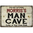 thumbnail image 1 of MORRIS'S Man Cave Sign Rustic 8 x 12 High Gloss Metal 208120035281, 1 of 1