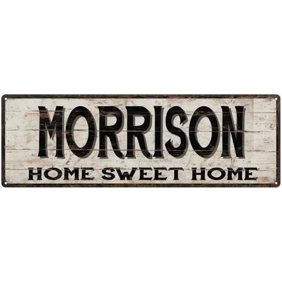 MORRISON Rustic Home Sweet Home Sign Gift 6x18 Metal Decor 206180084231