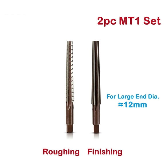 for MORSE Taper Hand Reamer Set MT1/MT2/MT3/MT4/MT5 for Roughing and Finishing, Alloy Tool Steel H8 Accuracy for Drilling Milling Machine Spindle Hole Cleaning(MT1 Set)