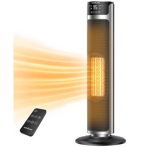 MORSUMA 25" Tower Heater with Remote Control, Electric Space Heater with ECO Mode, LED Display, Timer and Adjustable Thermostat for Home Office Bedroom