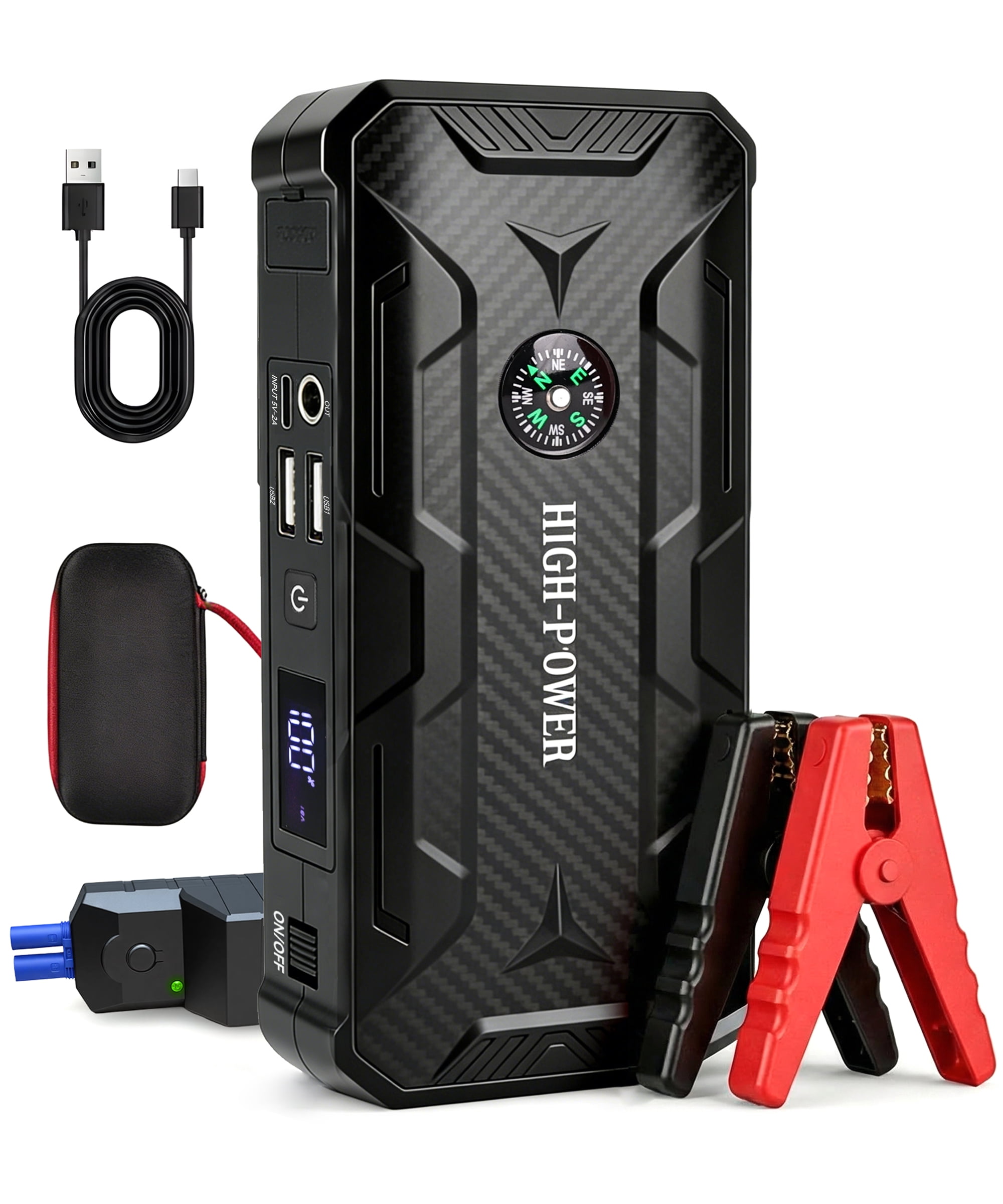 MORSUMA Car Jump Starter, 1500A Peak 12V Battery Booster for Up to 6.0L Gas and 4.0L Diesel Engines