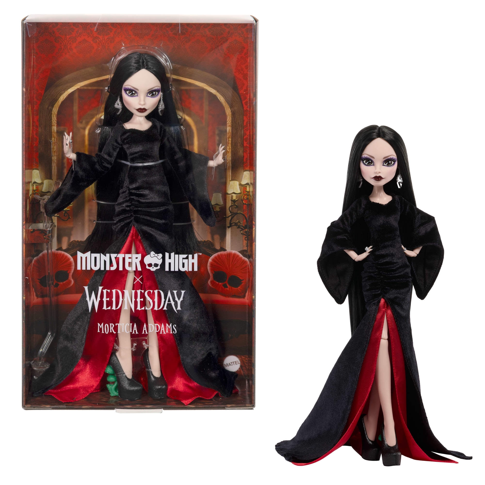 Monster High x Wednesday Collectible Doll, Morticia Addams in