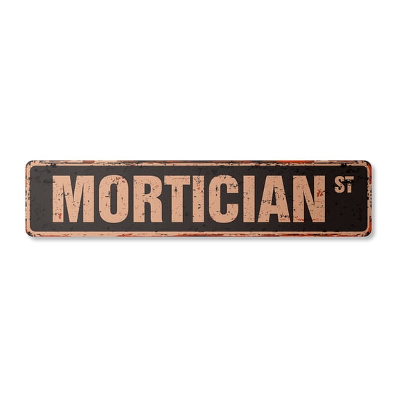 MORTICIAN Vintage Plastic Street Sign undertaker funeral director parlor death | Indoor/Outdoor |  36" Wide