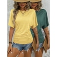 thumbnail image 1 of MORTTIC 2 Pack Women's Summer Casual Tees - Stylish Solid Color Short Sleeve Tops for Everyday Wear, 1 of 10